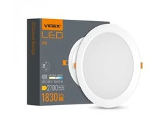Lubinis šviestuvas - įleidžiamas LED 24W, 2700Lm 4000K, Videx