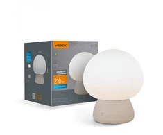 Naktinė lempa vaikams, silikoninė, įkraunama, pritemdoma 4W 210Lm 3000-6500K+RGB LiFePO4 2400mAh VIDEX VL-TF26BG | balta – Intuityvus spalvų keitimas prisilietimu saugiam naudojimui