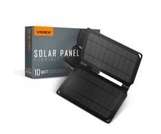 Nešiojama saulės baterija 10W, panelė Mono+ETFE (1 USB išvestis), dydis 252x163x17mm (išskleista 252x325x14mm), IP68, svoris 300g, VIDEX VSO-F510U