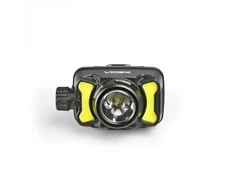 Galvos LED žibintuvas, įkraunamas 5W+3W 700Lm 5000K 1800mAh VIDEX VLF-H147 | juodas – su šoniniu jungikliu, COB ir raudona šviesa