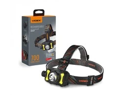 Priekinis žibintas LED įkraunamas 5W + 3W COB, 410Lm 5000K, Li-ion 1800mAh, VIDEX VLF-H147