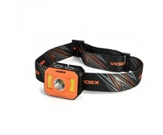 Priekinis žibintas LED įkraunamas 5W + 5W, 400Lm 5000K, Li-ion 850 mAh, VIDEX VLF-H085-OR