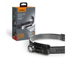 Priekinis žibintas LED, įkraunamas Luminus SST20 10W + SMD Raudonas, 200Lm 5000K, USB Type-C įkraunama Li-ion AA 1.5V 2200mAh - komplekte! VIDEX VLF-A056H, su magnetu + pridedamas laikiklis, skirtas naudoti kaip priekinį žibintą!
