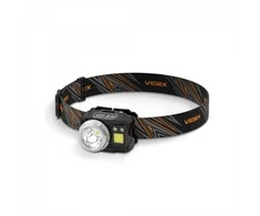 Priekinis žibintas su jutikliu LED įkraunamas 5W + COB 5W, 550Lm 5000K, Li-ion VLF-B12 1200mAh (yra atsarginė baterija) arba 3xAAA, VIDEX VLF-H075C, valdomas rankos gestu