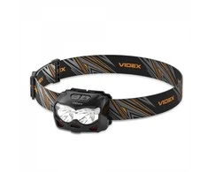 Priekinis žibintas su jutikliu LED įkraunamas 5W + 5W, 500Lm 5000K, Li-ion VLF-B12 1200mAh (yra atsarginė baterija) arba 3xAAA, VIDEX VLF-H055D, valdomas rankos gestu