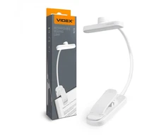 Prisegama dimeriuojama LED darbo lempa 0.7W 60Lm 3000/4000/6500K VIDEX VL-NL134W – Įmontuotas klipsas saugiam lempos pritvirtinimui tiesiai prie knygos viršelio