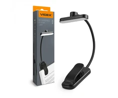 Prisegama dimeriuojama LED darbo lempa 0.7W 60Lm 3000/4000/6500K VIDEX VL-NL134B – Įmontuotas klipsas saugiam lempos pritvirtinimui tiesiai prie knygos viršelio