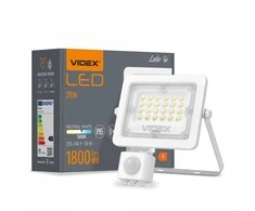 Prožektorius su jutikliu LED 20W, 1800Lm, 5000K, Videx F2e PIR