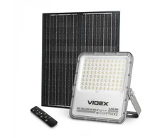 Saulės energija varomas LED prožektorius 96Wh, 3740Lm 5000K (LiFePO4 akumuliatorius 10000 mAh) (panelė 35W) VIDEX VL-FSO5-3005