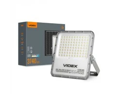 Saulės energija varomas LED prožektorius 96Wh, 3740Lm 5000K (LiFePO4 akumuliatorius 10000 mAh) (panelė 35W) VIDEX VL-FSO5-3005