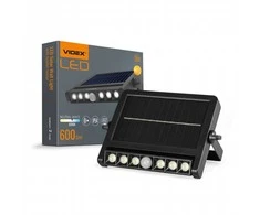 Saulės energija varomas LED šviestuvas 6,4 Wh, 600 Lm 5000 K, IP54, VIDEX VL-WLSO-025-S (neutrali balta šviesa)