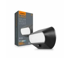 Saulės energija varomas LED šviestuvas 6,4 Wh, 500 Lm 5000 K, IP54, VIDEX VL-BHSO-001-S (neutrali balta šviesa)