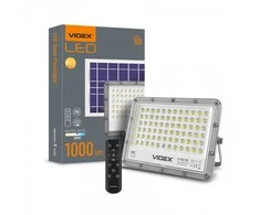 Saulės - solar prožektorius LED 50W Videx, baterija LiFePO4 10 000 mAh