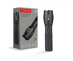 Žibintuvėlis LED 300Lm Titanum, įkraunamas, baterija Li-ion 18650 1200mAh, keičiama į 3xAAA