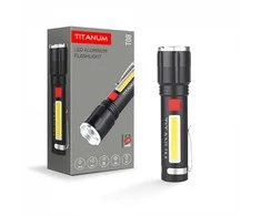 Žibintuvėlis LED 700Lm Titanum, įkraunamas, įmontuota baterija Li-ion 18650 1500mAh