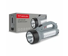 Žibintuvėlis LED su saulės baterija, Titanum 90Lm+200Lm, įmontuota baterija 1200mAh