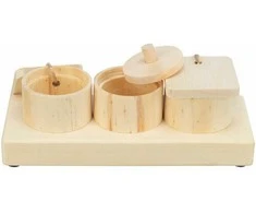 Pagerinamųjų gėrimų dozatorius augintiniams 2 viename Žaislas Trixie Wood 15 4,5 6 CM