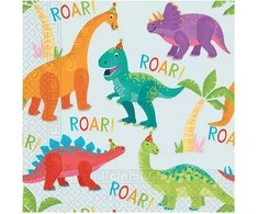 20 servetėlių rinkinys „Dinozaurų šventė“ (33 x 33 cm)
