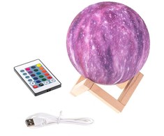 3D lempa - mėnulis RGB