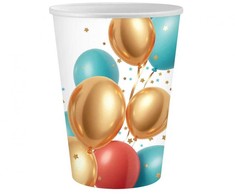 6 dalių popierinių puodelių rinkinys „Vakarėlių balionai“, 250 ml