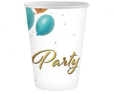 6 dalių popierinių puodelių rinkinys „Vakarėlių balionai“, 250 ml