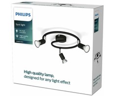 Philips Lubinis/tinko šviestuvas GU10 3x, juodas, be lemputės, ClickFix