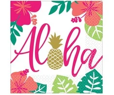 Aloha ananasų servetėlės, 16 vnt., 33x33 cm