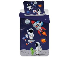 Astronautų vaikų patalynės užvalkalas 100–135 cm, 40–60 cm