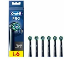 Oral-B Pro Cross Action Juodas Refill dantų šepetėlio antgaliai, 6 vnt
