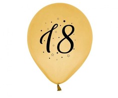 Auksiniai balionai „Su gimtadieniu“, 18 vnt., 12 colių (30 cm)