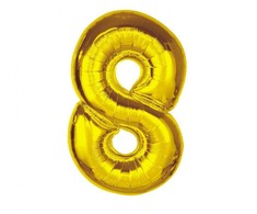 GoDan Smart folijos balionas, numeris 8, auksinis, 92 cm