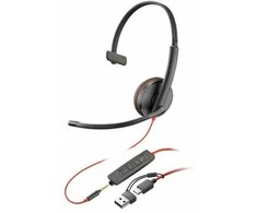 Ausinės Hewlett Packard (HP) Poly Blackwire 3215 USB-C HS +3.5mmP +USB-C/A