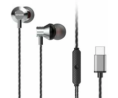 Ausinės Aiwa AIWA In-Ear stereo ausinės su mikrofonu Sidabrinė (USB) ESTM-50USB-C/SL