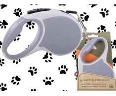 Automatinis pavadėlis šunims iki 15 kg, 5 m, pilkas