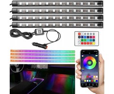 Automobilio RGB juostelės su nuotolinio valdymo pultu
