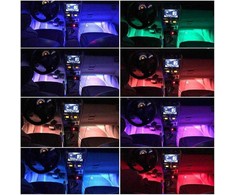 Automobilio RGB juostelės su nuotolinio valdymo pultu