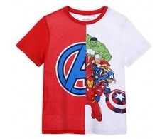 „Avengers Team“ raudoni vaikiški trumpi marškinėliai, 8 metų / 128 cm