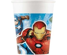 „Avengers“ visžaliai popieriniai puodeliai, 8 vnt., 200 ml, FSC