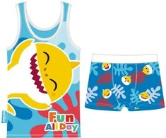 Baby Shark Fun Day marškinėliai be rankovių + boksininkų komplektas, trumpa pižama 2-7 metų vaikams