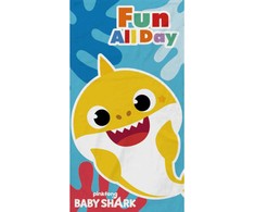 Baby Shark Fun Day vonios rankšluostis, paplūdimio rankšluostis 70x140cm (greitai džiūstantis)