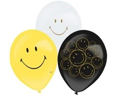 Balionai „Emoji Smiley Originals“, 6 vnt., 11 colių (27,5 cm)