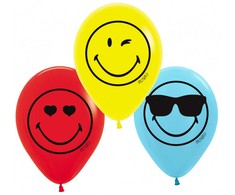 Balionai „Emoji Wink“, 6 vnt., 11 colių (27,5 cm)