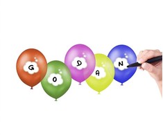 Balionai „Party Your“ su užrašu, 5 vnt., 12 colių (30 cm)