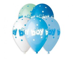 Balionas „Baby It's a Boy“, 5 vnt., 13 colių (33 cm)