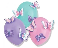 Riethmuller Europe Balionas „Butterfly Flutter“, 3 dalių rinkinys su priedais, 14 colių (35,5 cm)