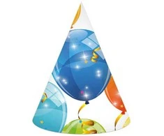 GoDan Sparkling Balloons popierinės kepurės, 6 vnt.