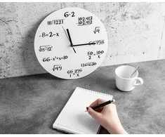 Upominkarnia Klasikinis baltas universalus matematinis laikrodis
