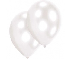Baltos spalvos balionai, 10 vnt. 11 colių (27,5 cm)