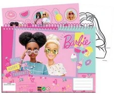 Barbės „Happy Thoughts“ A/4 formato spiralinė eskizų knygelė su 40 puslapių ir lipdukais