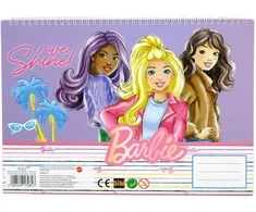 Barbie Paints A/4 spiralinė eskizų knygelė su 40 puslapių ir lipdukais